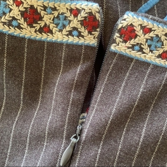 Anthropologie Foxiedox pinstriped embroidery dress - Picture 7 of 14